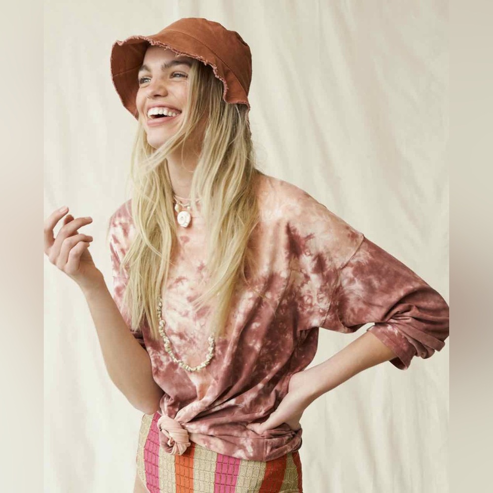 WE THE FREE X FREE PEOPLE Be Free Tie Dye Tee Oversized Long Sleeve